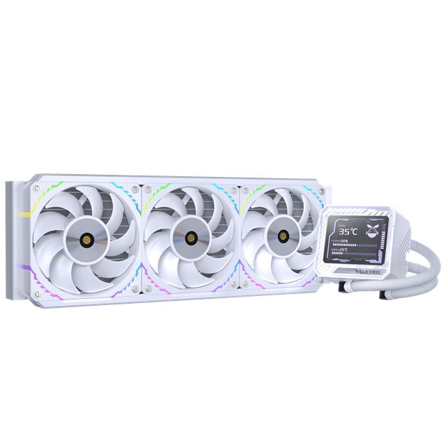 Valkyrie V360 LCD 360mm AiO Liquid CPU Cooler in White